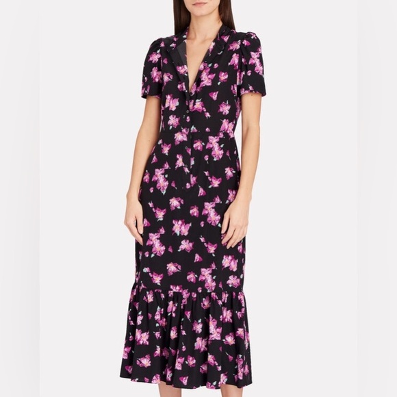 A.L.C. Dylan Floral Silk Blend Midi Dress - Picture 1 of 16